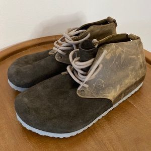 Birkenstock Dundee Chukka Boots Lace Up Mocha Dune Brown Leather Size 41 10 10.5